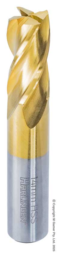 14mm Four Flute End Mill - HSS